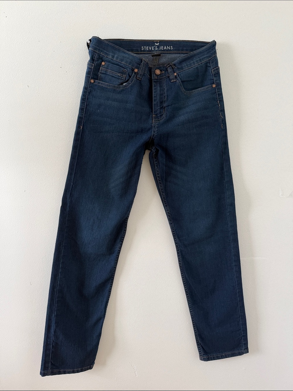 Men's Dark Blue Slim Straight Jeans Size 16. Skinny fit.